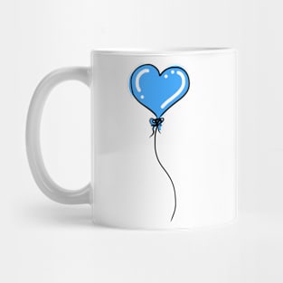 Blue Valentine Heart Balloon Mug